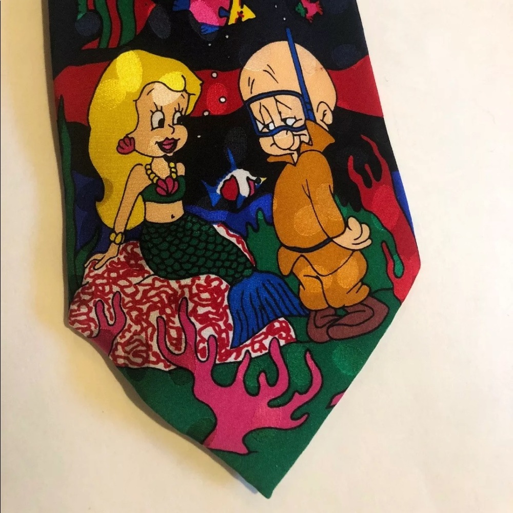LOONEY TUNES Elmer Fudd 100% Silk Neck Tie $59 NWOT